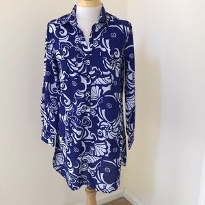 LILLY PULITZER size XS blue combo tunic top